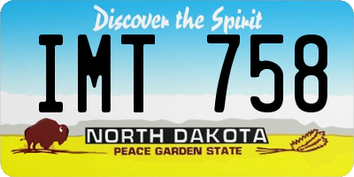 ND license plate IMT758