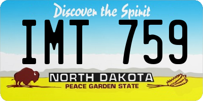 ND license plate IMT759