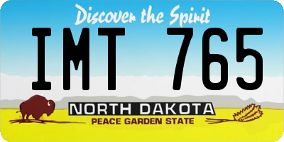 ND license plate IMT765