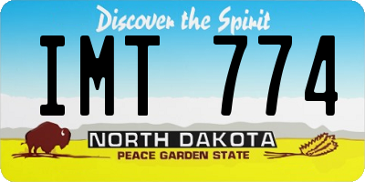 ND license plate IMT774