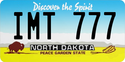 ND license plate IMT777