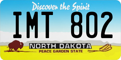 ND license plate IMT802