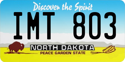 ND license plate IMT803