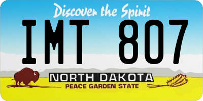ND license plate IMT807