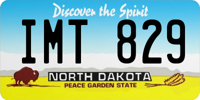 ND license plate IMT829