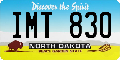 ND license plate IMT830