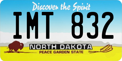 ND license plate IMT832