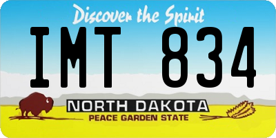 ND license plate IMT834