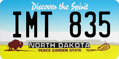ND license plate IMT835