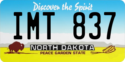 ND license plate IMT837