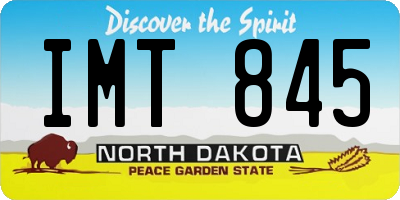 ND license plate IMT845