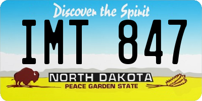 ND license plate IMT847