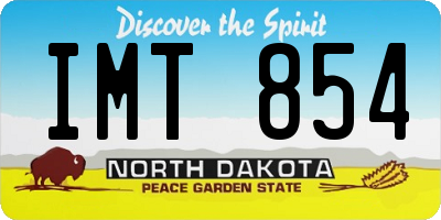 ND license plate IMT854