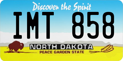 ND license plate IMT858
