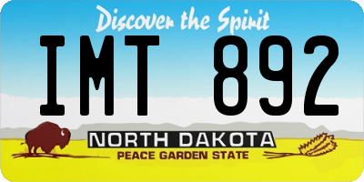 ND license plate IMT892