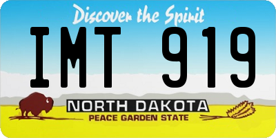 ND license plate IMT919