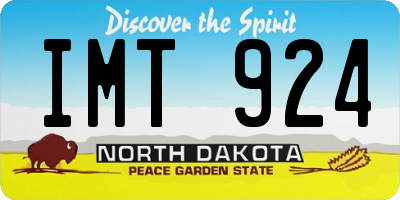ND license plate IMT924