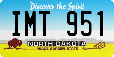 ND license plate IMT951
