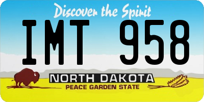 ND license plate IMT958