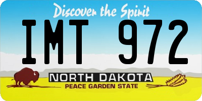 ND license plate IMT972