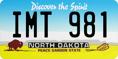 ND license plate IMT981