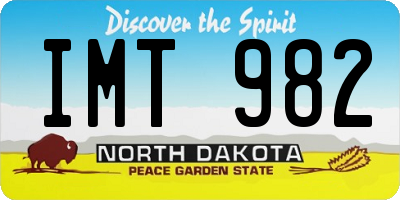 ND license plate IMT982