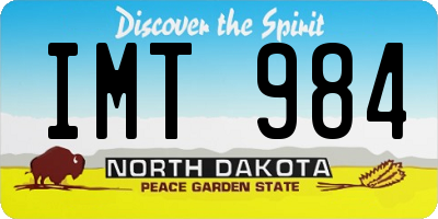 ND license plate IMT984