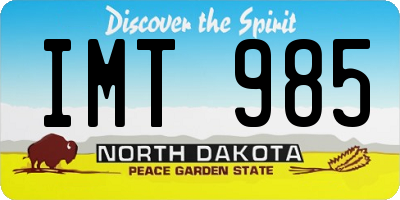 ND license plate IMT985