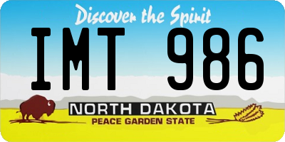 ND license plate IMT986