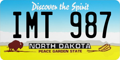 ND license plate IMT987