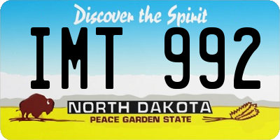 ND license plate IMT992