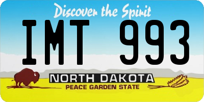 ND license plate IMT993