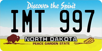 ND license plate IMT997