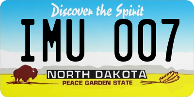 ND license plate IMU007