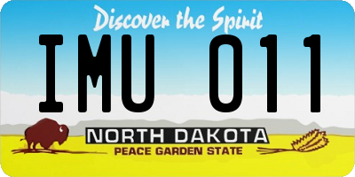 ND license plate IMU011