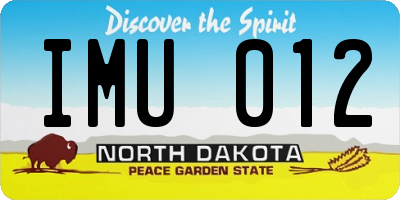 ND license plate IMU012