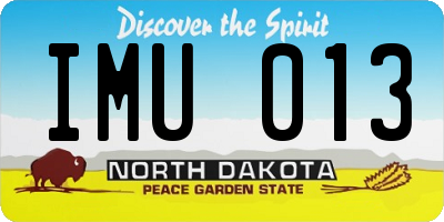 ND license plate IMU013