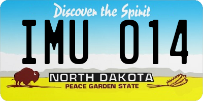 ND license plate IMU014