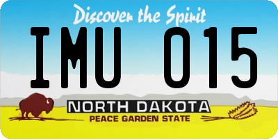 ND license plate IMU015
