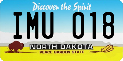 ND license plate IMU018