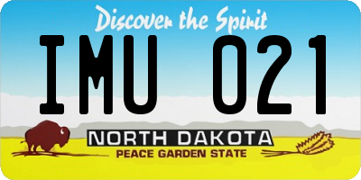 ND license plate IMU021