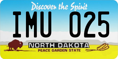 ND license plate IMU025