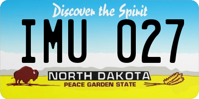 ND license plate IMU027