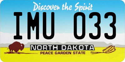 ND license plate IMU033