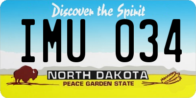 ND license plate IMU034