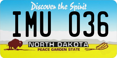 ND license plate IMU036