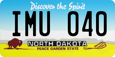 ND license plate IMU040