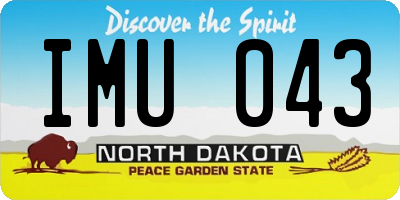 ND license plate IMU043