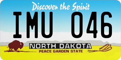 ND license plate IMU046