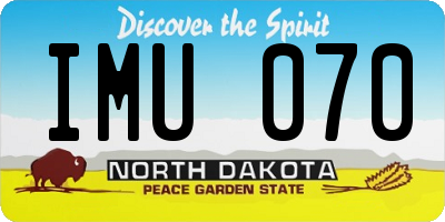 ND license plate IMU070